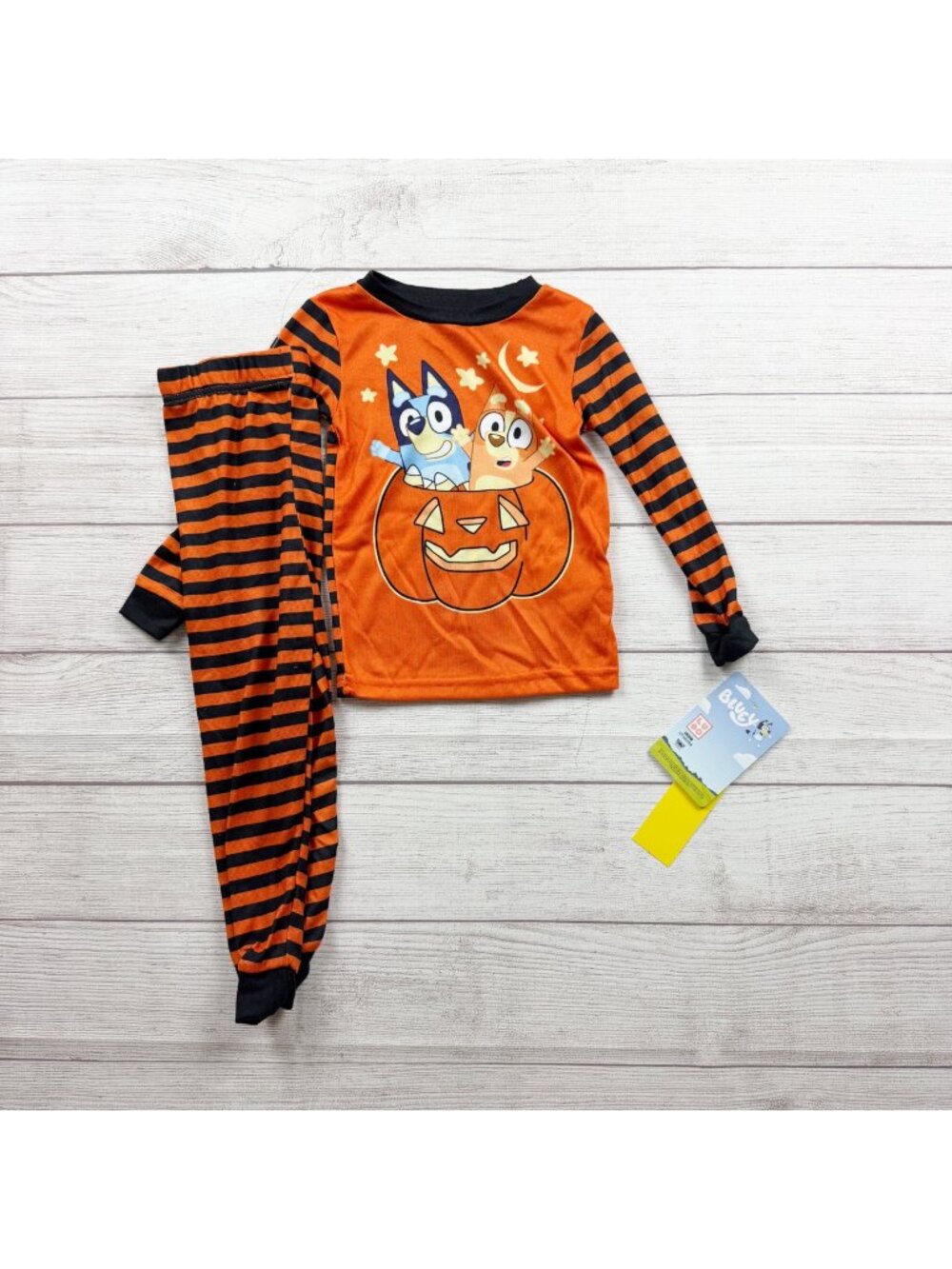 Bluey Toddler Halloween Pajama Set Snug Fit Striped Long Sleeves Pants NWT 4T